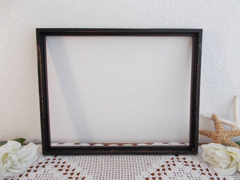 Black Wood Picture Frame 11 X 14 Photo Decoration Rustic Etsy