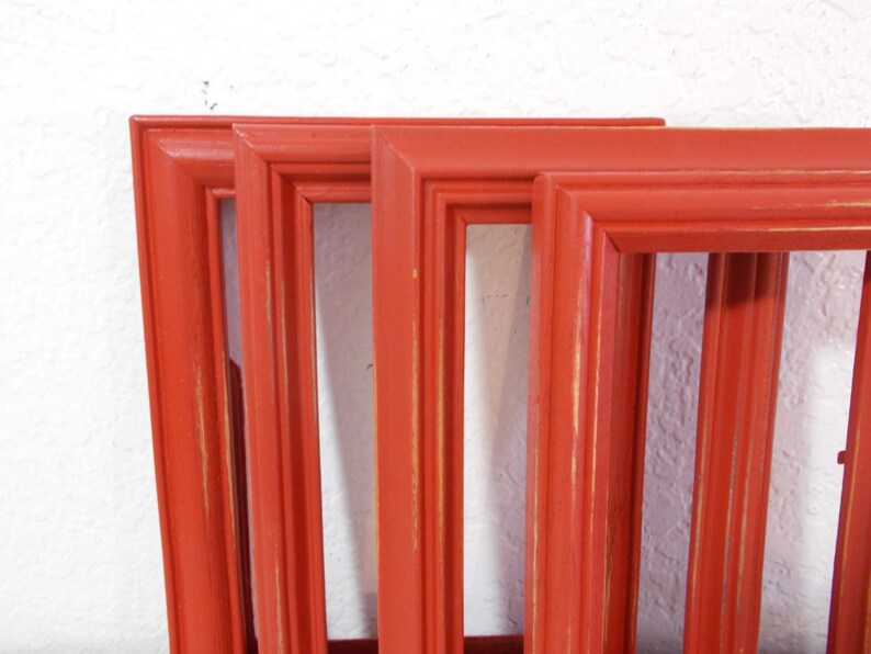 Rustic Red Picture Frame 5x7 Photo Decoration up Cycled Etsy