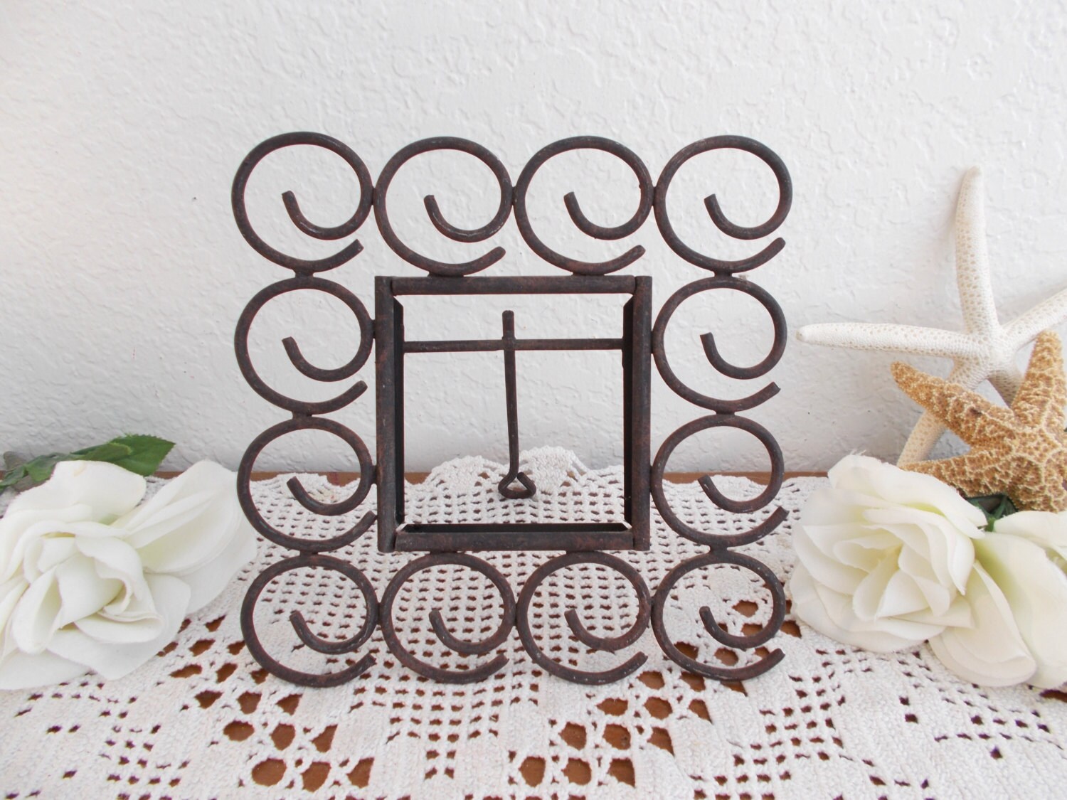 Vintage Rustic Black Metal Picture Frame Photo Decoration Mid Etsy