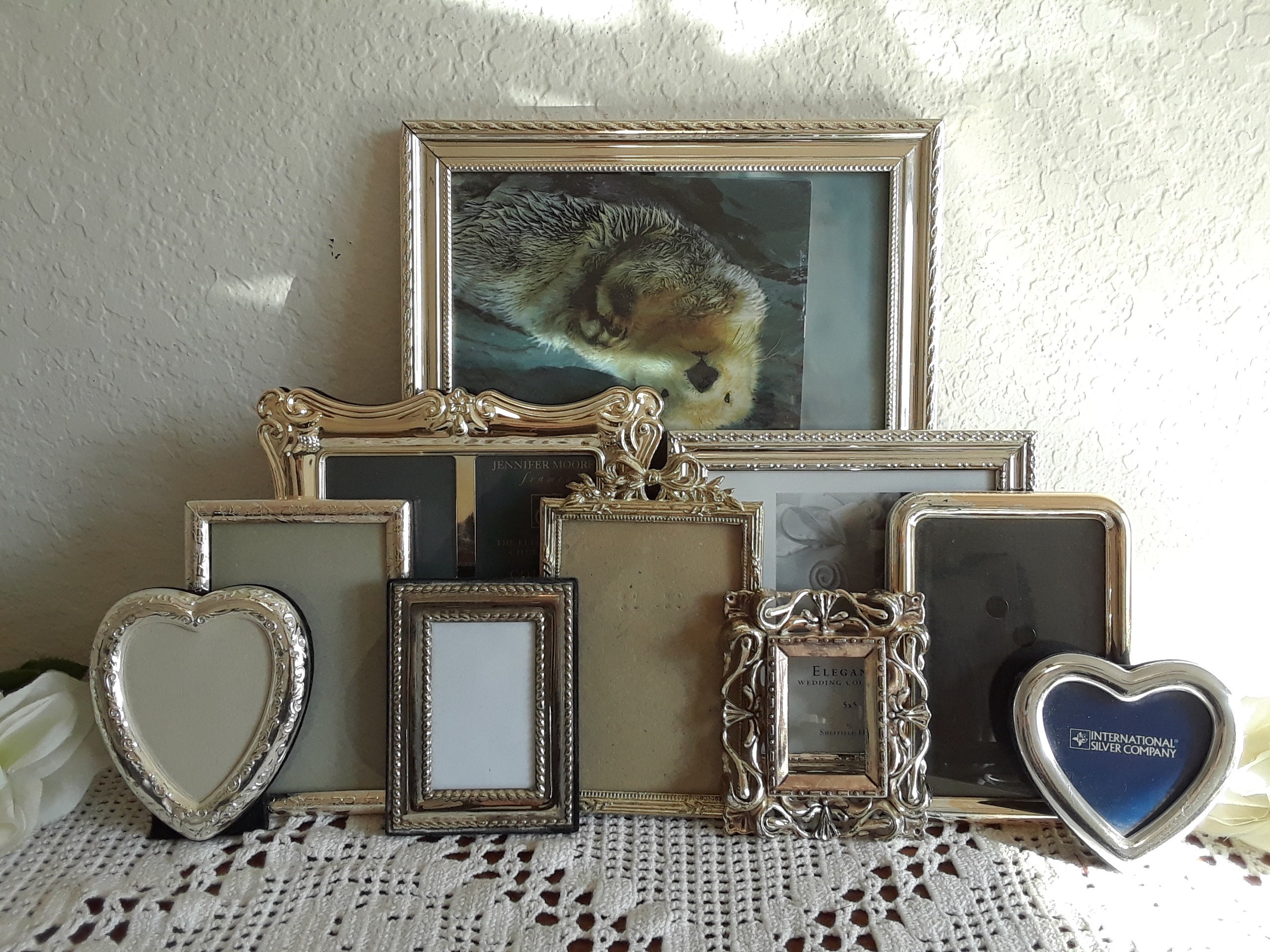 Vintage Silver Picture Frame Set Photo Gallery Collection Etsy