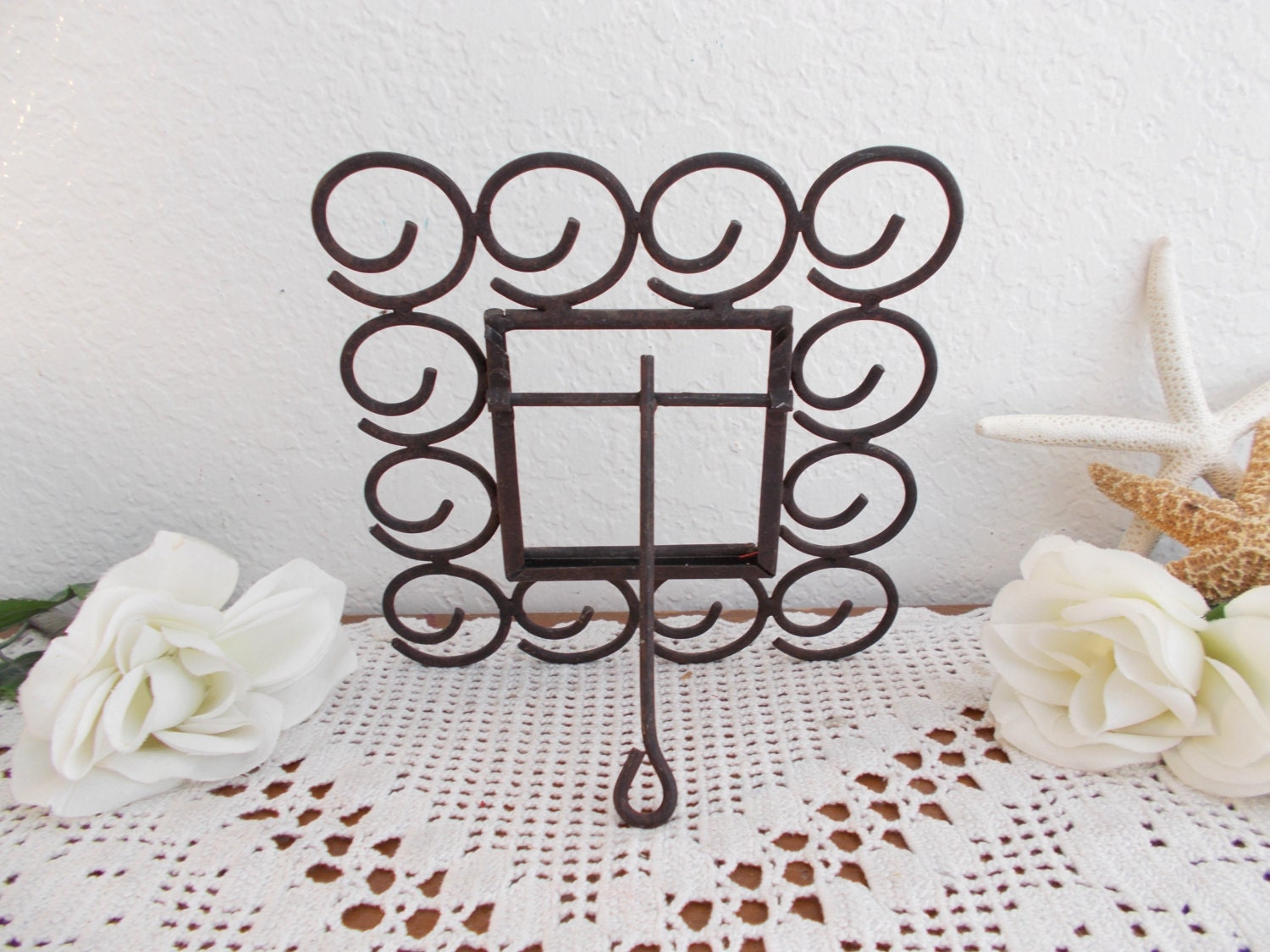 Vintage Rustic Black Metal Picture Frame Photo Decoration Mid Etsy