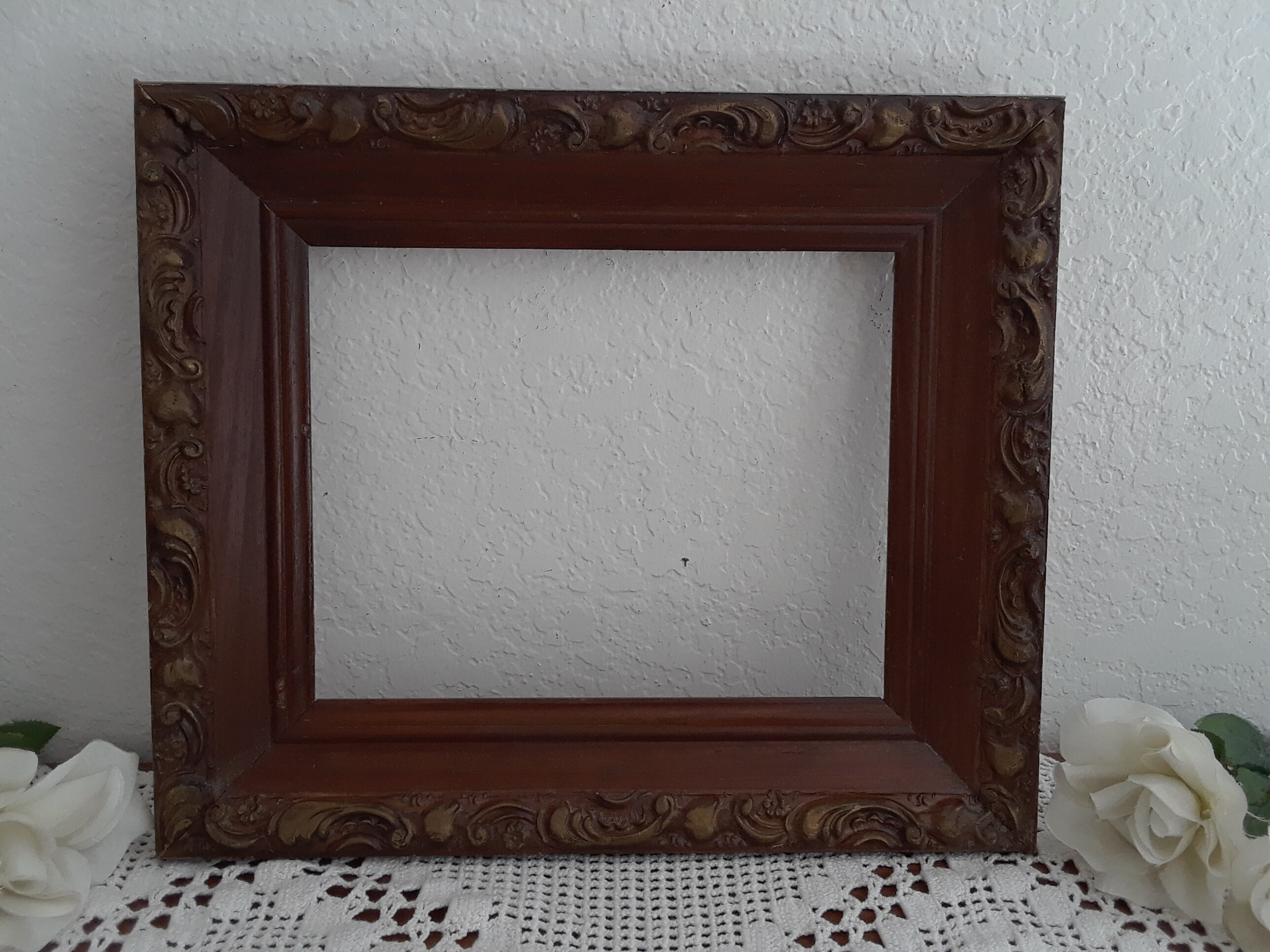 Vintage Baroque Carved Dark Wood Picture Frame 8 x 10 Photo | Etsy