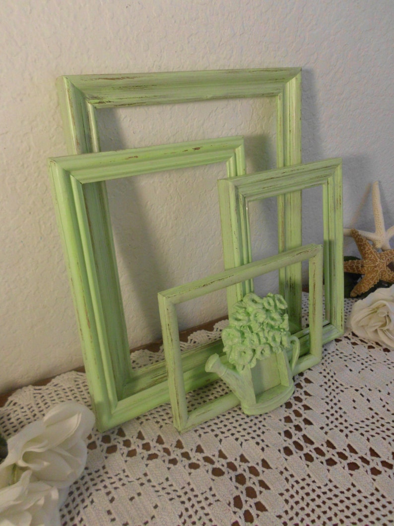 Light Green Picture Frame Set Photo Decoration Upcycled Etsy
