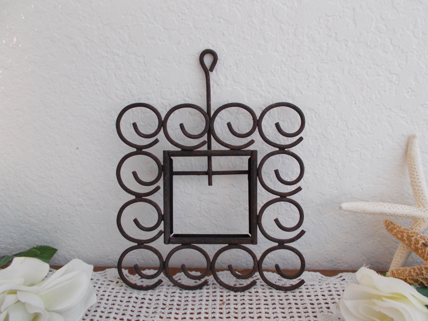 Vintage Rustic Black Metal Picture Frame Photo Decoration Mid Etsy