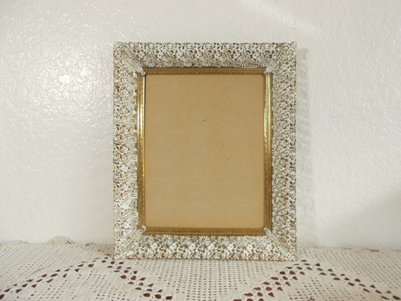 Vintage Gold Metal 8 X 10 Picture Frame Rustic Shabby Chic Fall