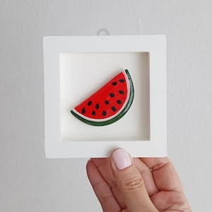 Watermelon Slice Resin Wall Art: Framed Mini Fruit Decor
