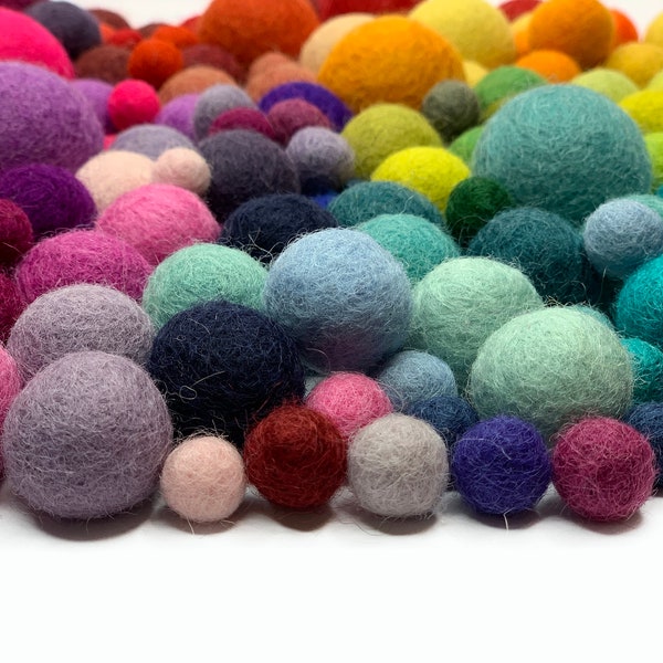 Felted Balls Bulk Wholesale DIY Mobile Garland Craft Your Own Decor Choose Your Colors Felt Balls felted custom wool poms for crafting