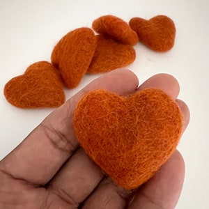 Felt Hearts | Red, Pink, White  SET of 6 or 12 Valentine's Day DIY Craft Decor- 100% Wool | Eco friendly- Approx. 2" Tall Hearts