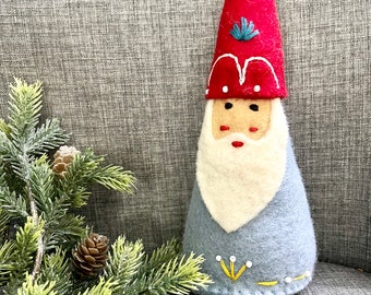 Needle Felted Santa Ornament: Christmas Tree Decoration