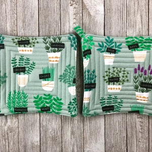 Herb potholders-plant hot pads-Christmas gift