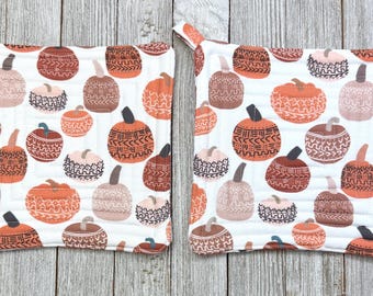 Fall potholders-Pumpkin hot pads-Christmas gift