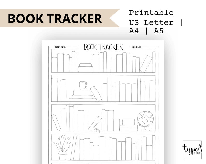 Book Tracker Printable / Bullet Journal Layout / PDF - Etsy