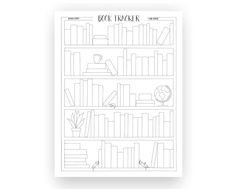 Book Tracker Printable / Bullet Journal Layout / PDF - Etsy