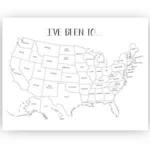US 50 States Travel Tracker - Minimalist Design