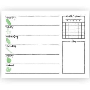 Herbs Weekly Planner Printable / Bullet Journal Layout / PDF