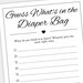 Guess What's in the Diaper Bag Game Template, Editable Template ...