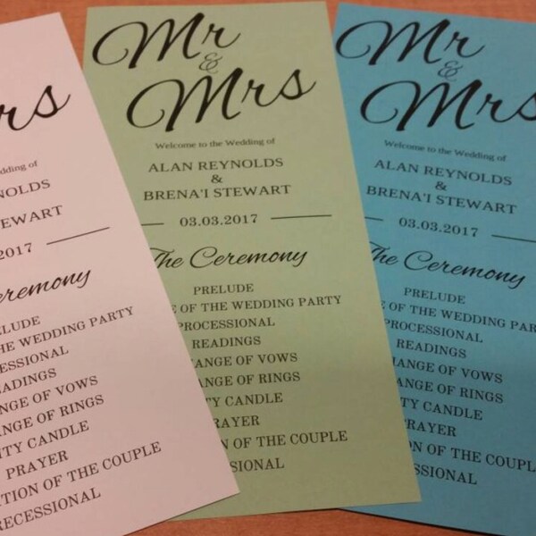 Editable Wedding Program Template, Printable Mr & Mrs Program Template, Instant Download, Ceremony Program, Editable Program, Printable