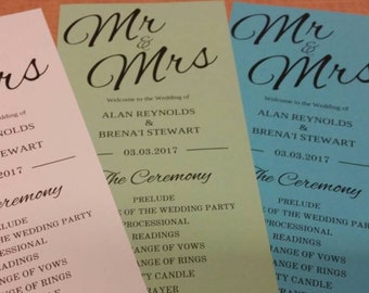 Editable Wedding Program Template, Printable Mr & Mrs Program Template, Instant Download, Ceremony Program, Editable Program, Printable