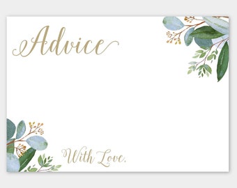 Greenery Advice Card Template, Baby Shower Advice Card Instant Download, DIY Editable + Printable Advice Card, Advice for Mommy-to-Be, BSG