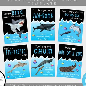 Modèle de carte Shark Valentines Day, Jaws Valentines Cards pour enfants en classe, modèle modifiable Ocean Valentine, Valentine personnalisée