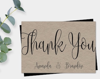 Rustic Thank You Card Template, Printable Thank You Card, Editable Thank You Card, Customizable Thank You Card, Instant Download, Simple