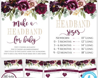 Baby Shower Headband Making Station Sign Printable, Digital Download ...