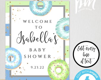 Donuts And Diapers Baby Shower Invitation Diaper Party Donut