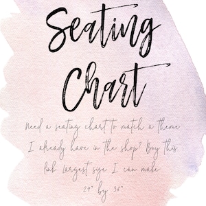 Seating Chart Template To Match a Theme in My Shop, Anywhere from 8&quot; x 10&quot; to 24&quot; x 36&quot; - Digital File That You Edit Yourself