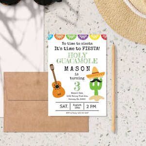 Fiesta Invitation for Birthday, Printable Cactus Birthday, Mexican Fiesta Invite, Cinco De Mayo Birthday Invite, First Birthday Fiesta
