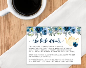 Blue Baby Tea Boy Invitation Shower Tea Party Invitation - Etsy
