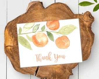 Peach Thank Card Template, Thank You Note Printable, Editable Card, Personalized Shower, Peach Baby Shower, You're a Peach Card, BS2PF
