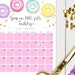Birthday Calendar Guess Game Template, Donuts and Diapers Baby Shower ...