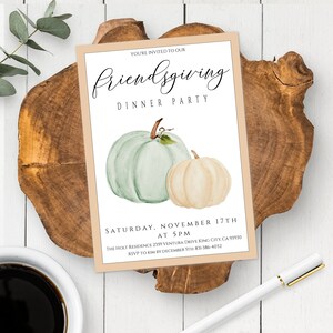 Friendsgiving Invitation Template, Thanksgiving Invitation Instant Download, Printable Thanksgiving Dinner Invite, Editable Fall Invitation
