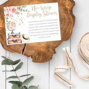 Display Shower Insert Card, Printable Display Shower Tag, Editable Traveling From Miss to Mrs Bridal Shower Template, Unwrapped Gift, TBSP