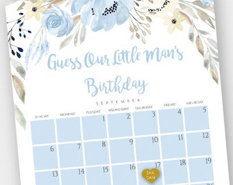 Items similar to Baby Shower Calendar Printable PDF, Baby Game Nautical ...