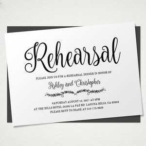 Calligraphy Rehearsal Dinner Invitation Template, Instant Download, Printable Wedding Rehearsal Invitation, Edit + Print Yourself, WBWC