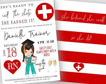 Nurse Graduation Party Invitation Template, Nursing Graduation Printable, Registered Nurse Class of 2021, Nurse Party Nurse Practitioner GNP