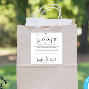 Wedding Welcome Bag Note, Welcome Bag Letter, DIY Printable Sticker ...