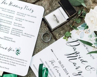 Greenery Wedding PROGRAM FAN, Greenery FAN Template, Instant Download, Ceremony Program Fan, Printable Botanical Fan, Foldable Fan Program