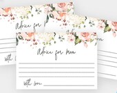 Baby Shower Advice Card, Girl Baby Shower Ideas, Baby Shower Keepsake, Baby Girl Shower, Advice for Mom To Be, Advice for Parents, BSGF