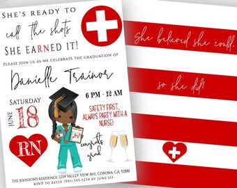 Nurse Graduation Party Invitation Template, Nursing Graduation Printable, Registered Nurse Class of 2021, Nurse Party Nurse Practitioner GNP