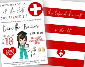 Nurse Graduation Party Invitation Template, Nursing Graduation Printable, Registered Nurse Class of 2021, Nurse Party Nurse Practitioner GNP