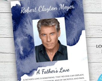 Navy Men's Obituary Program, Men's Funeral Program, Editable Memorial Program, Memorial Service Funeral Template, Order Of Service Printable