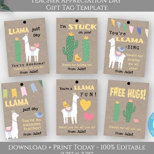 Ende des Jahres Lehrer Geschenk Tag Vorlage, Lehrer Anerkennung Favor Tag, Lama Danke Tag, Personalisiertes Elementarlehrer Geschenk, STA2
