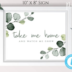 Greenery Wedding Favor Sign Template, Succulent Favor Sign, Editable Wedding Printable Cactus Favor Sign, Shower Favor Sign Download, WBGE
