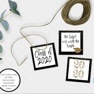 Graduation Party Favor Tags Vorlage, Klasse von 2021 Graduation Thank You Tag, College Graduation Favor Tag, bearbeiten + druckbar, Geschenkanhänger, GP2