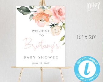 Baby Shower Poster Etsy