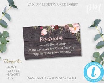 baby registry card etsy