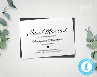 just married announcement etsy