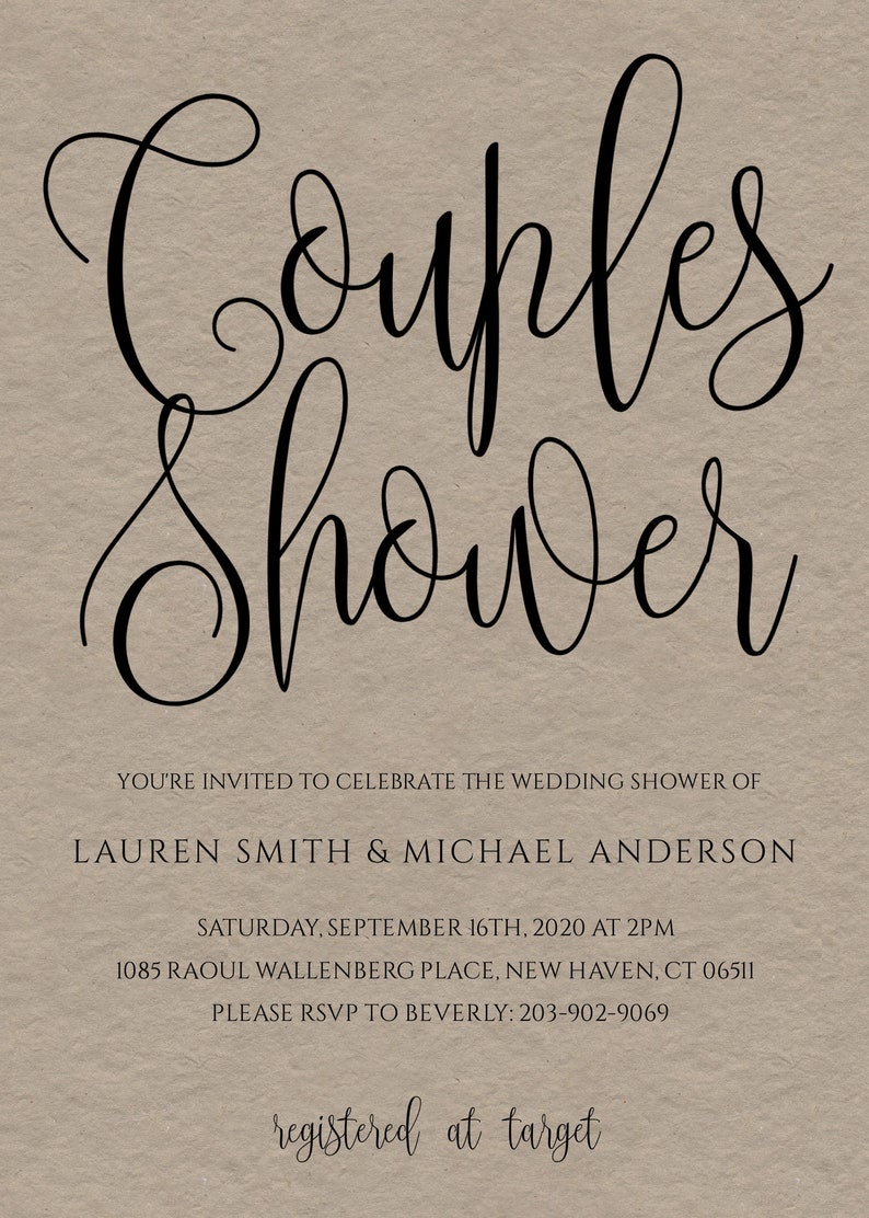 Rustic Couple's Wedding Shower Invitation Template, DIY Edit Print Script Shower Invite, 5x7 Template Instant Download, WSS image 3